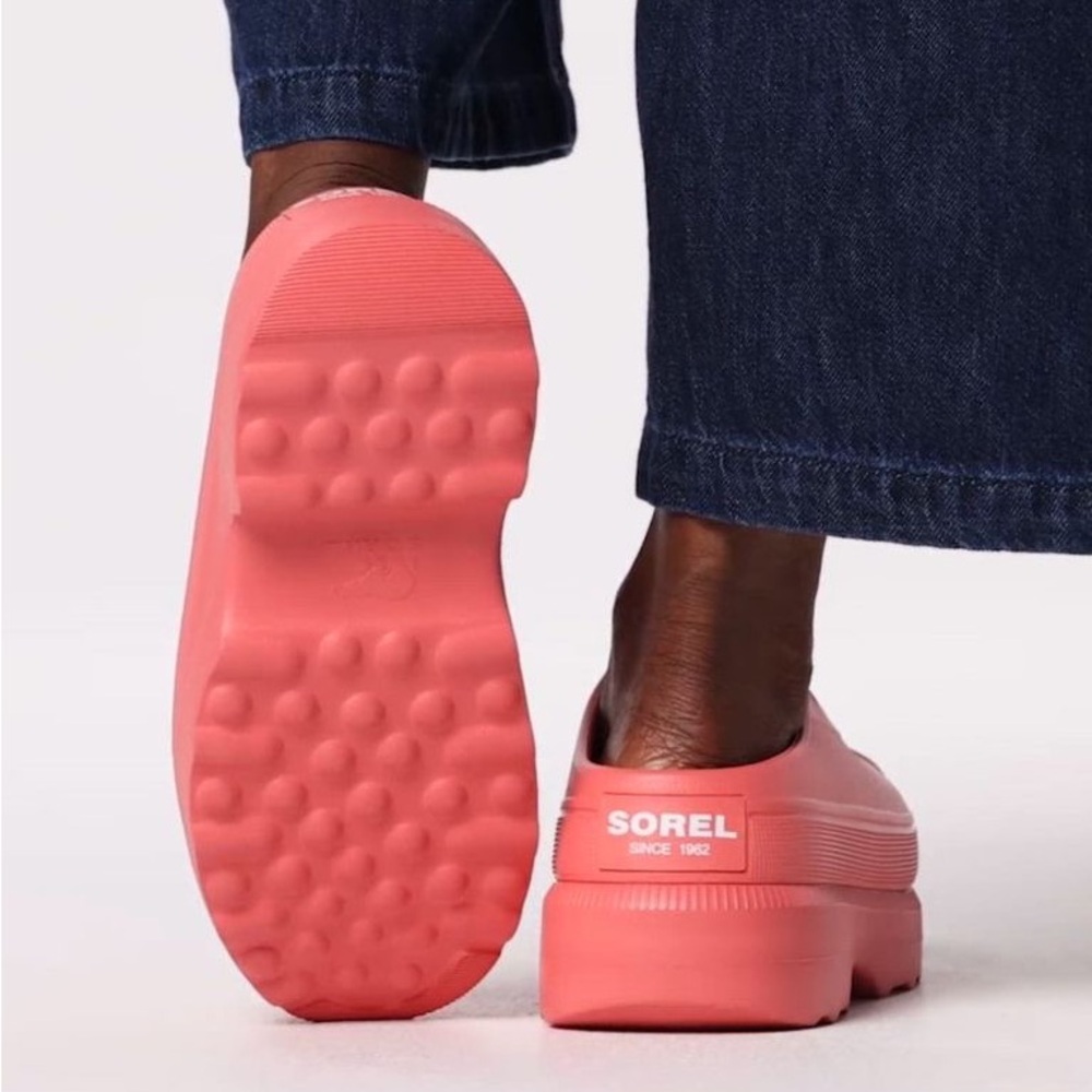 Anthropologie Coral Pink Platform Mules